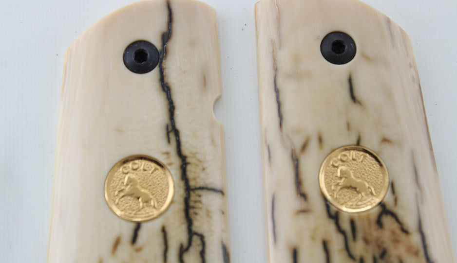 BARK MAMMOTH 1911 GRIPS COLT GOLD MEDALLIONS A-2453