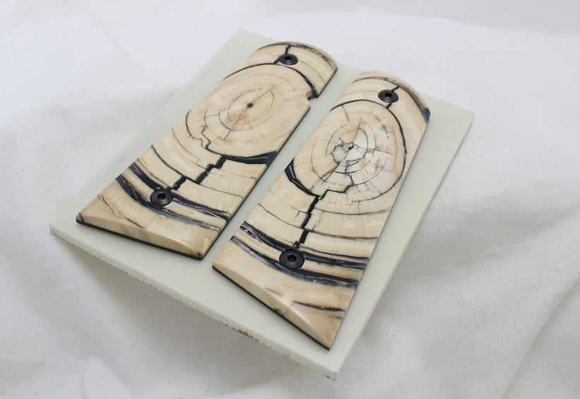 BEAUTIFUL SET OF CROSSCUT MAMMOTH IVORY 1911 GRIPS A-2495