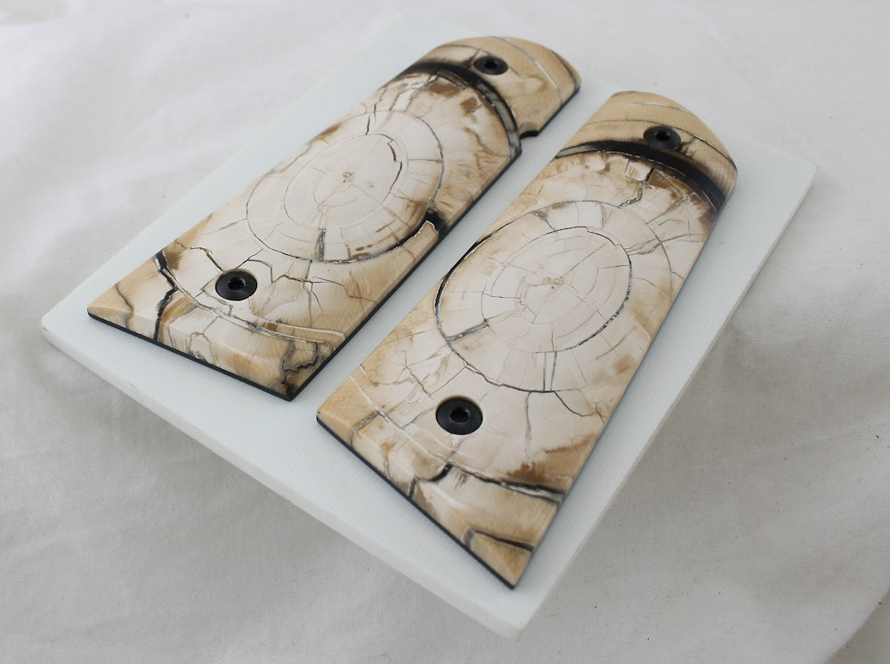 PHENOMENAL SET OF CROSSCUT MAMMOTH IVORY 1911 GRIPS A-2509