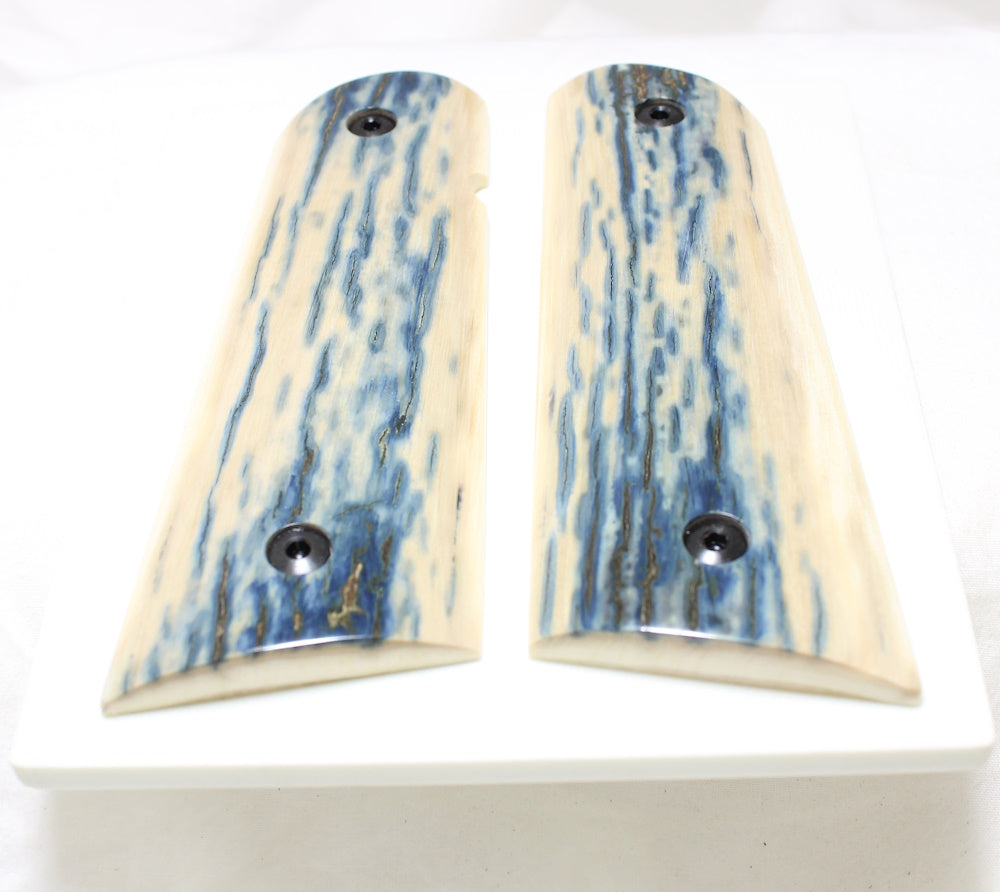MAGNIFICENT SET OF MATCHED BLUE MAMMOTH IVORY 1911 GRIPS A-2522