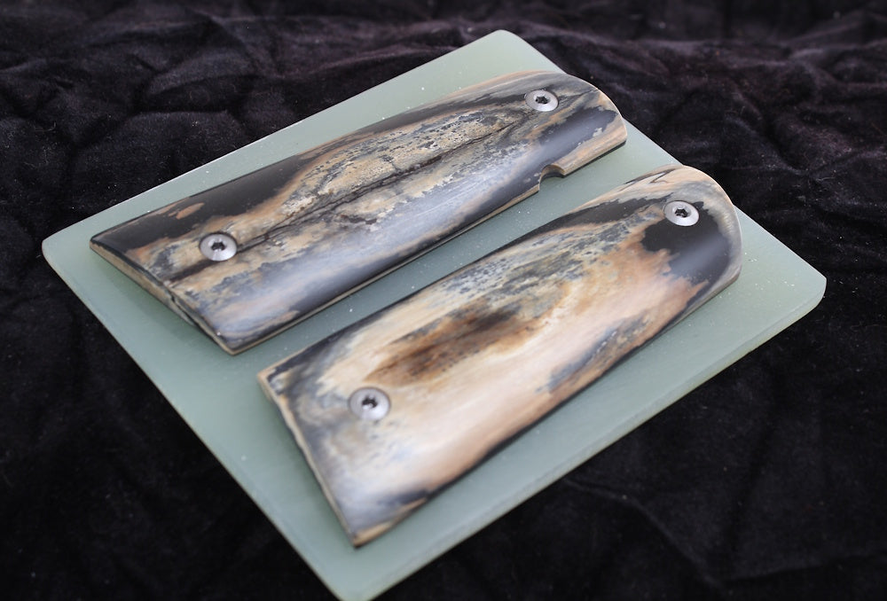 BLACK&CREAM MAMMOTH IVORY 1911 GRIPS A-2720