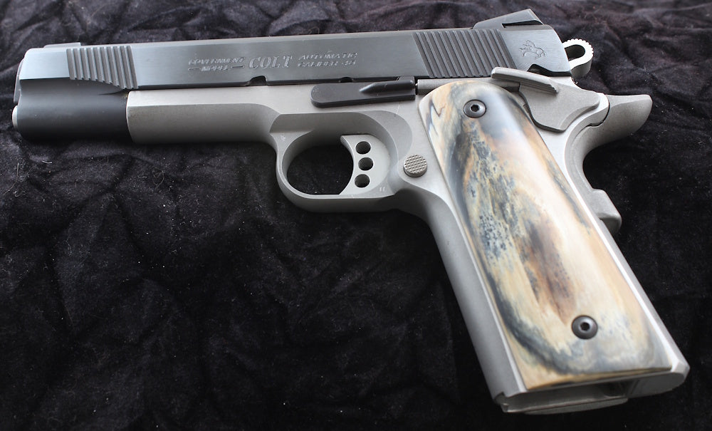BLACK&CREAM MAMMOTH IVORY 1911 GRIPS A-2720