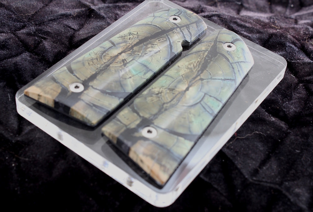 PHENOMENAL MAMMOTH IVORY CROSSCUT 1911 GRIPS A-2747