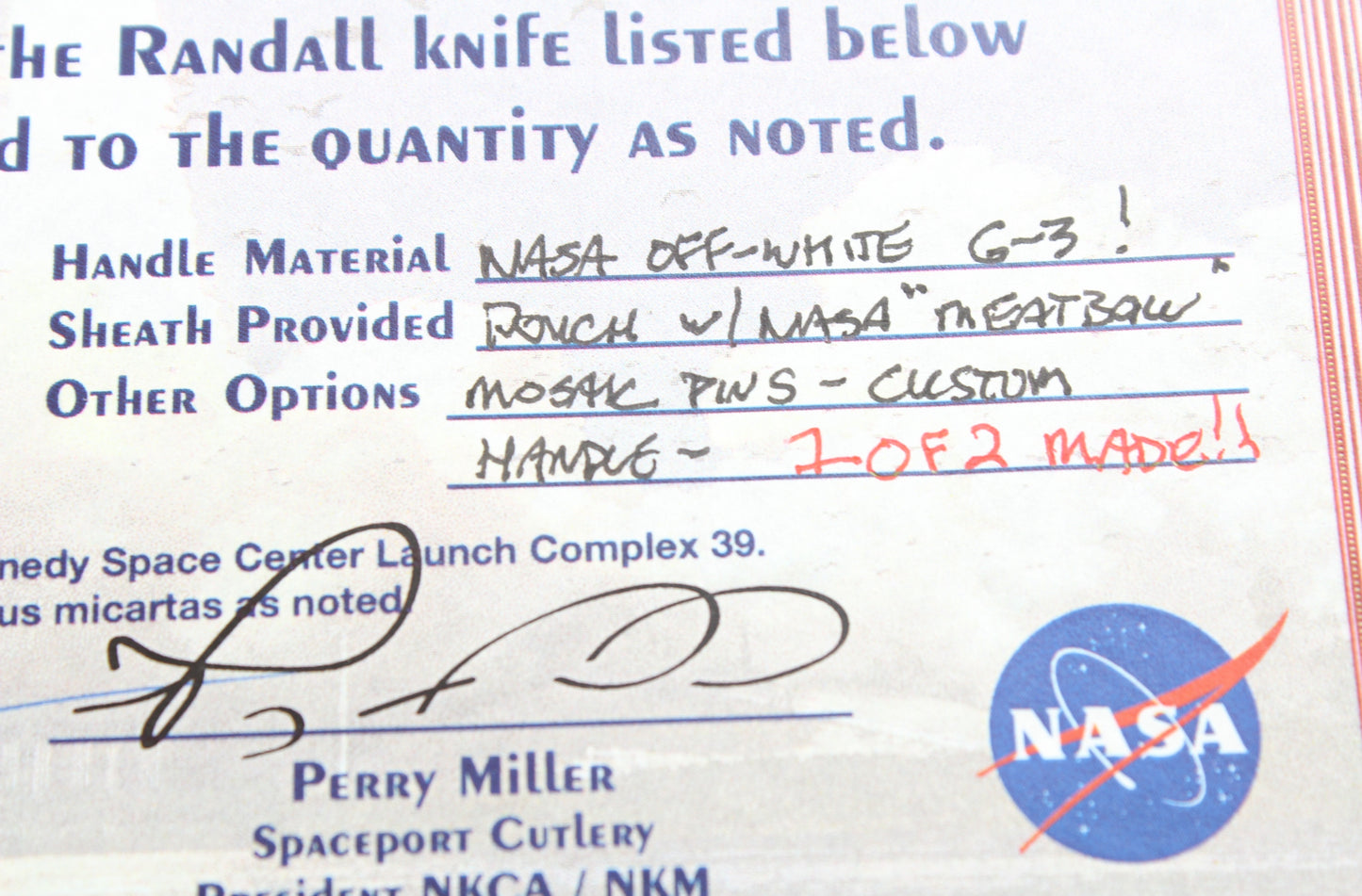 CUSTOM RANDALL NASA TRIATHLETE 1 0f 2 MADE VERY RARE A-2780