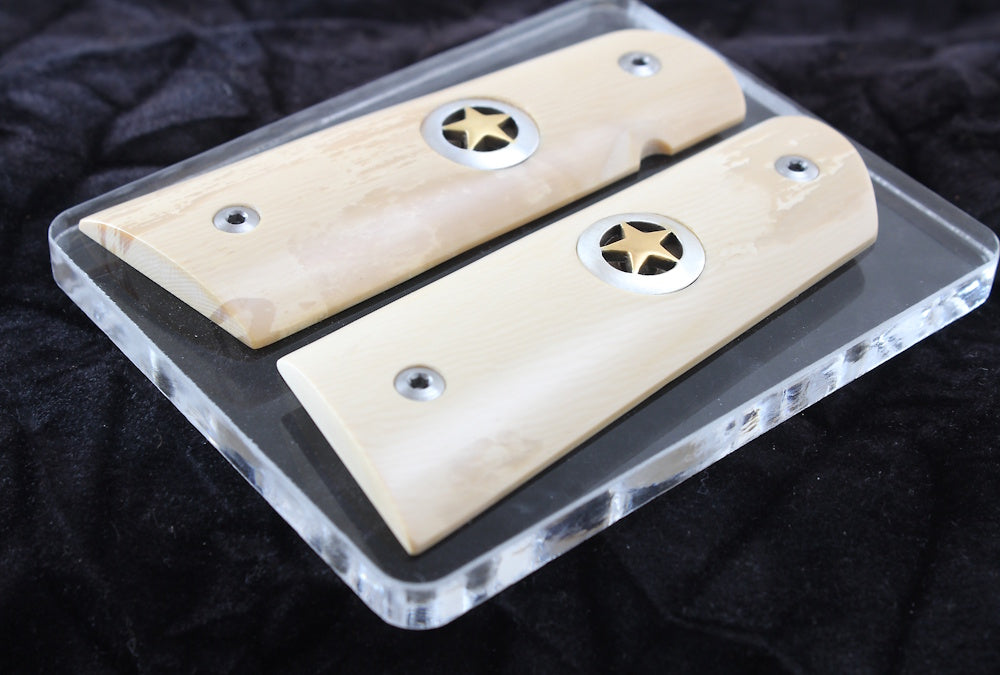 TEXAS STAR MAMMOTH IVORY 1911 GRIPS A-2789
