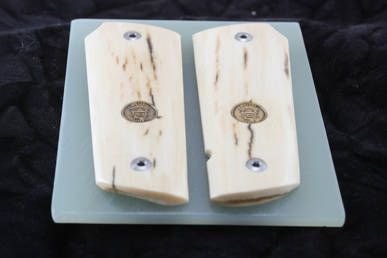 MAMMOTH IVORY 1911 GRIPS WITH COLT CUSTOM SHOP MEDALLIONS A-2806
