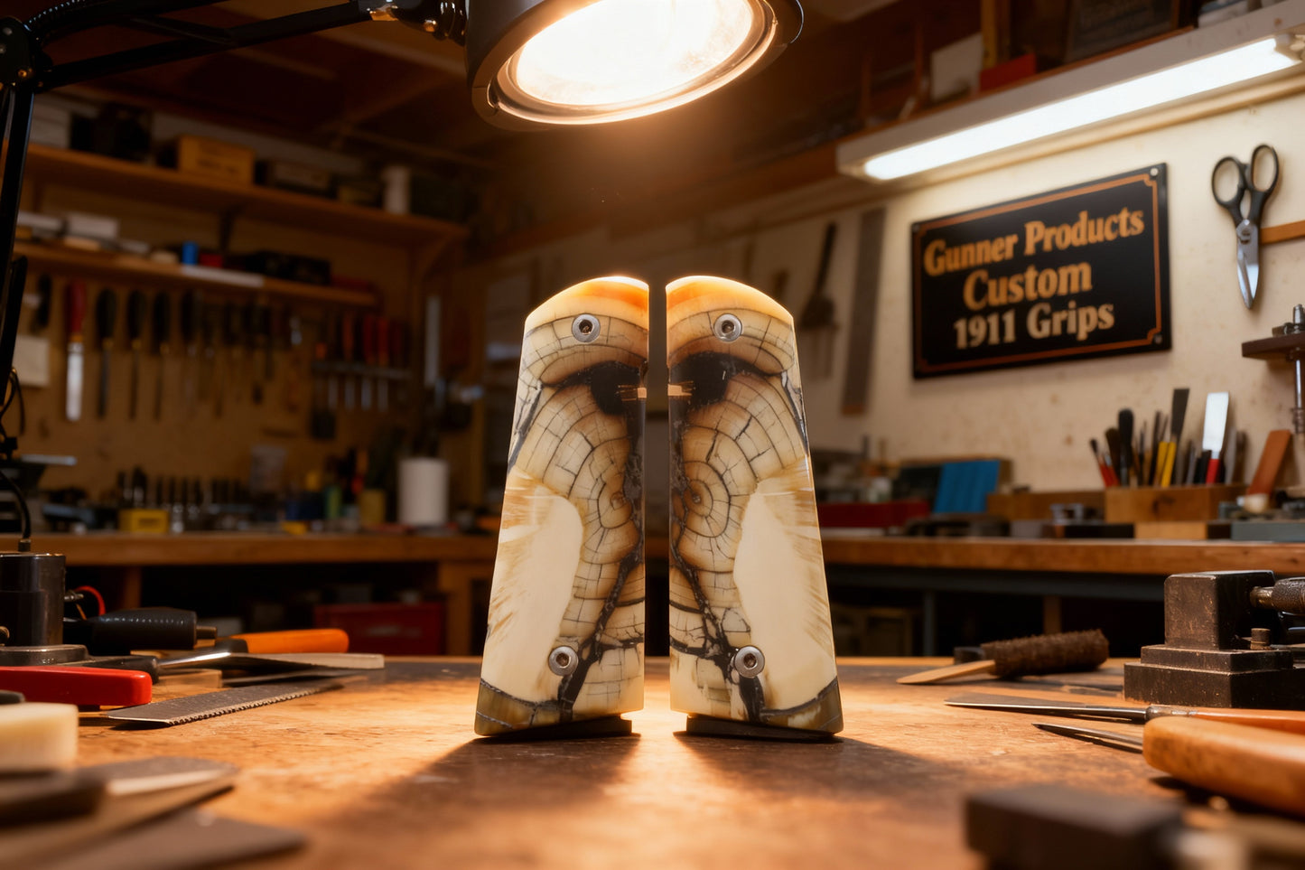 CROSSCUT MAMMOTH IVORY 1911 GRIPS A-2816
