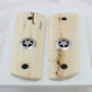 BARK MAMMOTH IVORY 1911 GRIPS TEXAS SILVER STAR A-2451