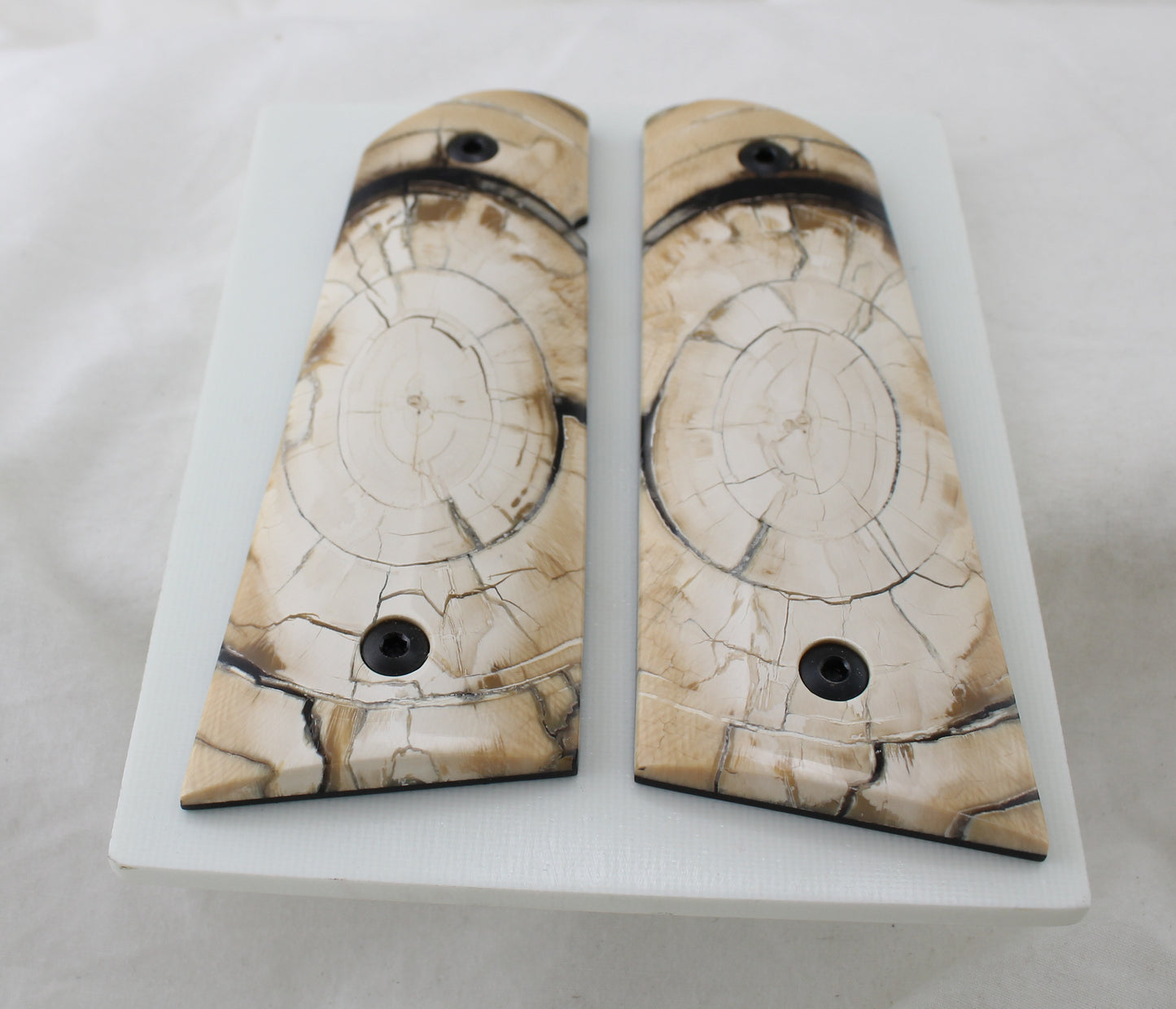 PHENOMENAL SET OF CROSSCUT MAMMOTH IVORY 1911 GRIPS A-2509