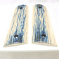 MAGNIFICENT SET OF MATCHED BLUE MAMMOTH IVORY 1911 GRIPS A-2522