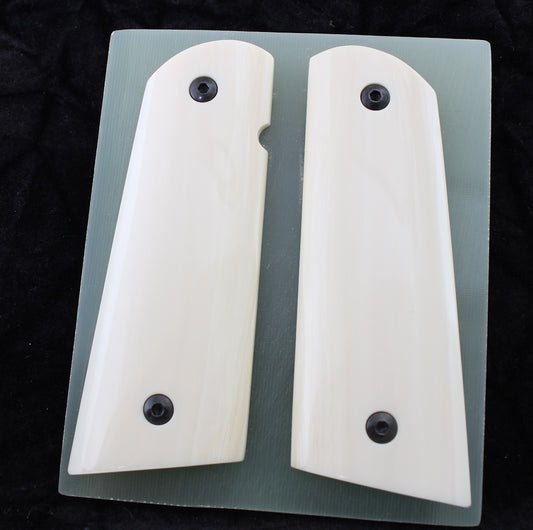 FLAWLESS CREAMY MAMMOTH IVORY 1911 GRIPS A-2583