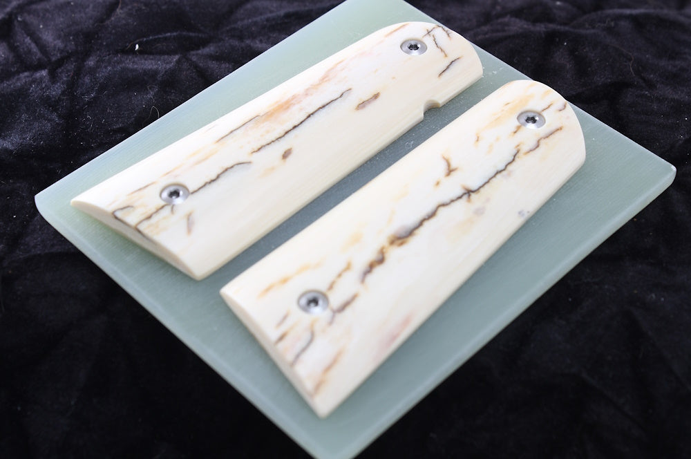 CREAMY BARK MAMMOTH IVORY 1911 GRIPS A-2685