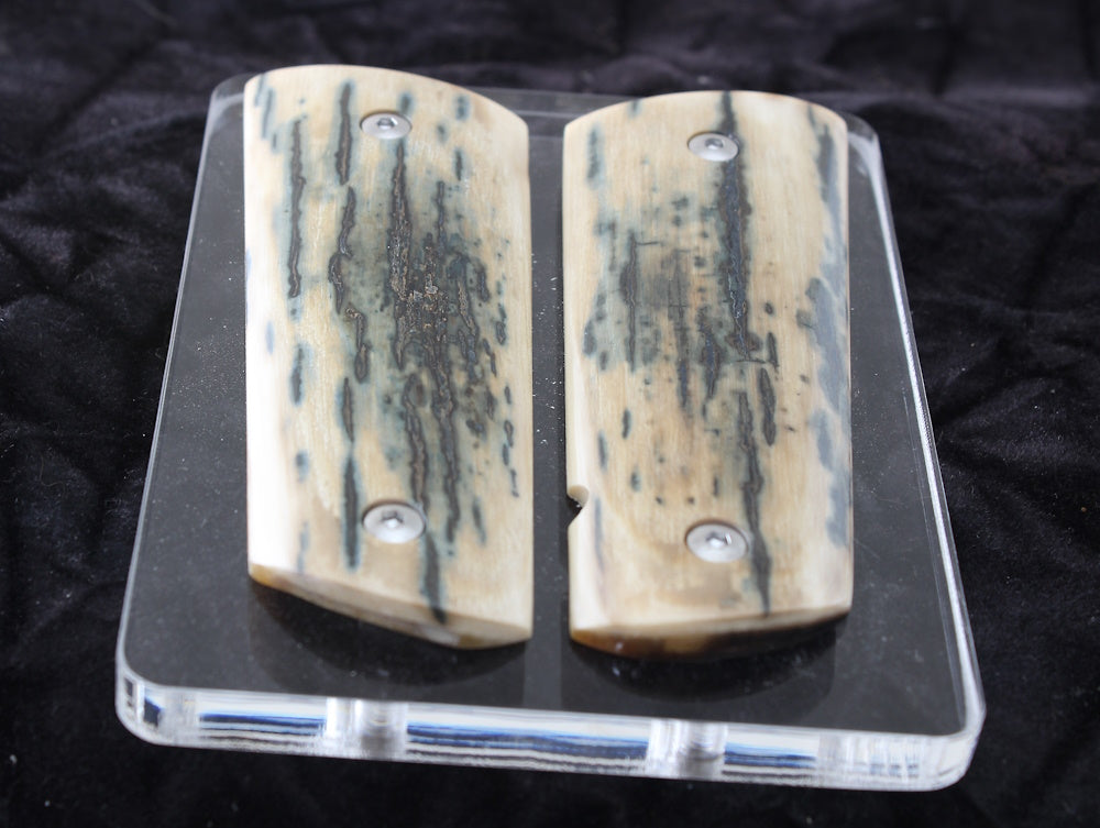 BLUE BARK MAMMOTH IVORY 1911 GRIPS A-2686