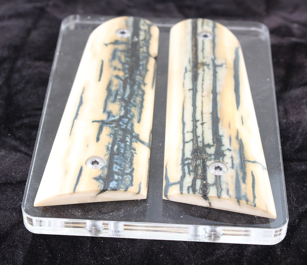 BLUE BARK MAMMOTH IVORY 1911 GRIPS A-2688