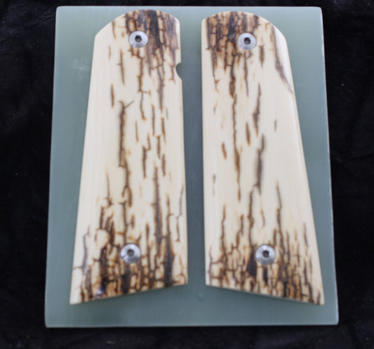 LITE ICE CRACKLE BARK MAMMOTH IVORY 1911 GRIPS A-2694