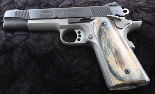 BLACK&CREAM MAMMOTH IVORY 1911 GRIPS A-2720