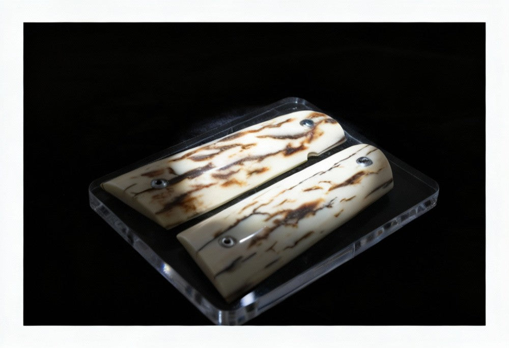 PREMIUM BARK MAMMOTH IVORY 1911 GRIPS A-2776