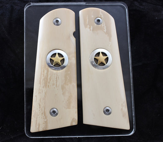 TEXAS STAR MAMMOTH IVORY 1911 GRIPS A-2789