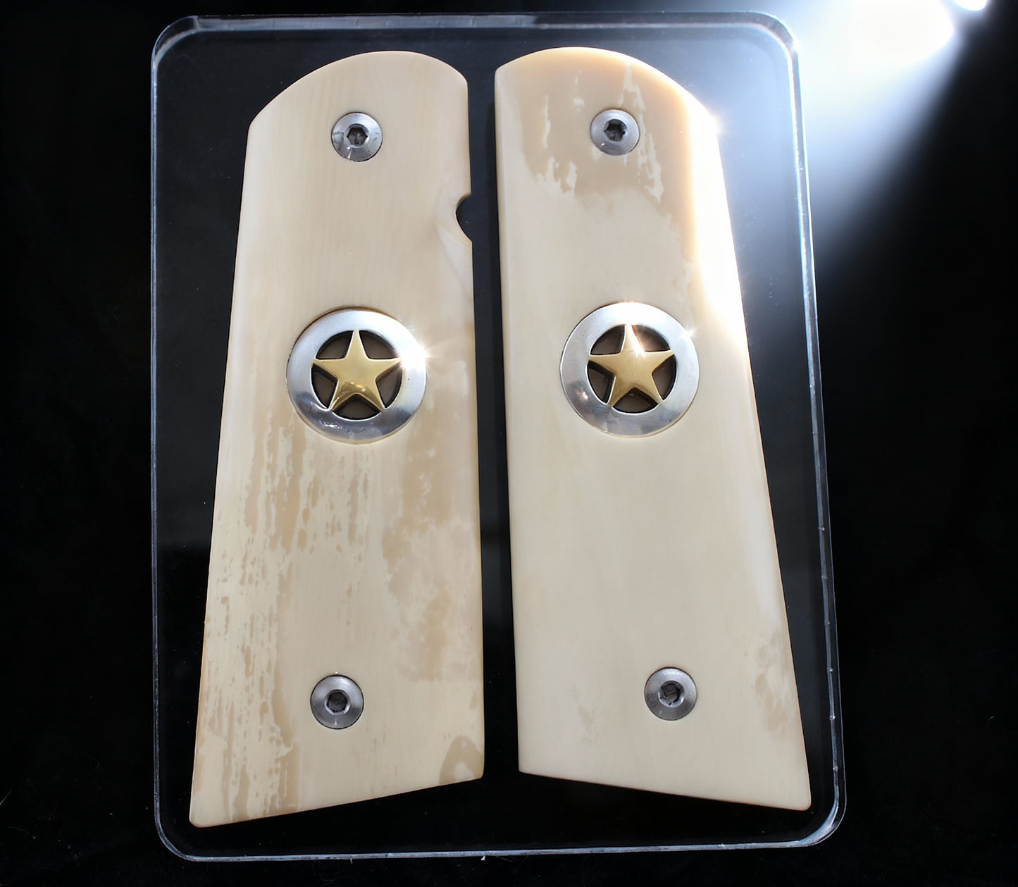TEXAS GOLD STAR MAMMOTH IVORY 1911 GRIPS A-2789