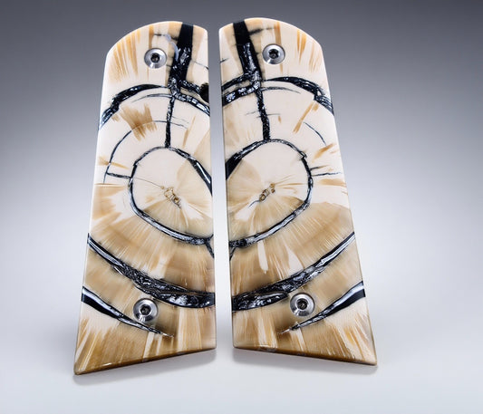 NEW! AMAZING CROSSCUT MAMMOTH IVORY 1911 GRIPS A-2804