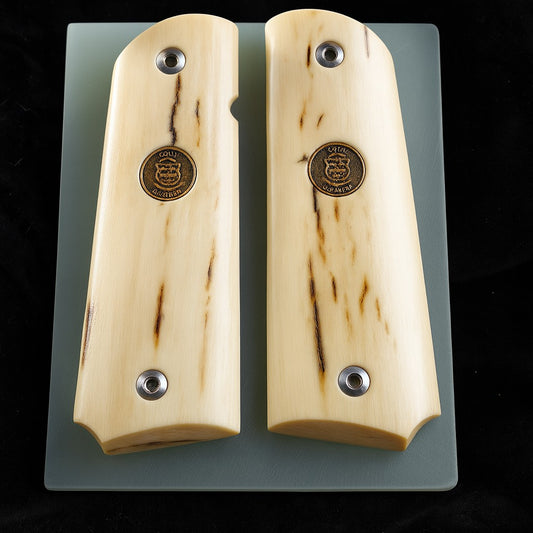 MAMMOTH IVORY 1911 GRIPS WITH COLT CUSTOM SHOP MEDALLIONS A-2806