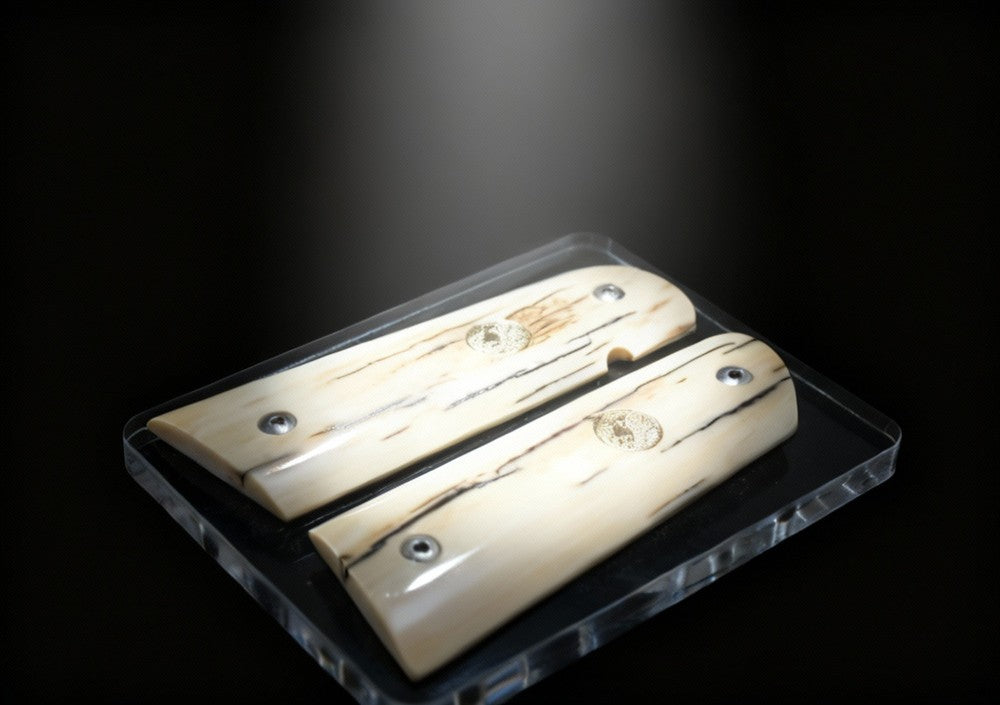 BARK MAMMOTH IVORY WITH COLT GOLD MEDALLIONS A-2810