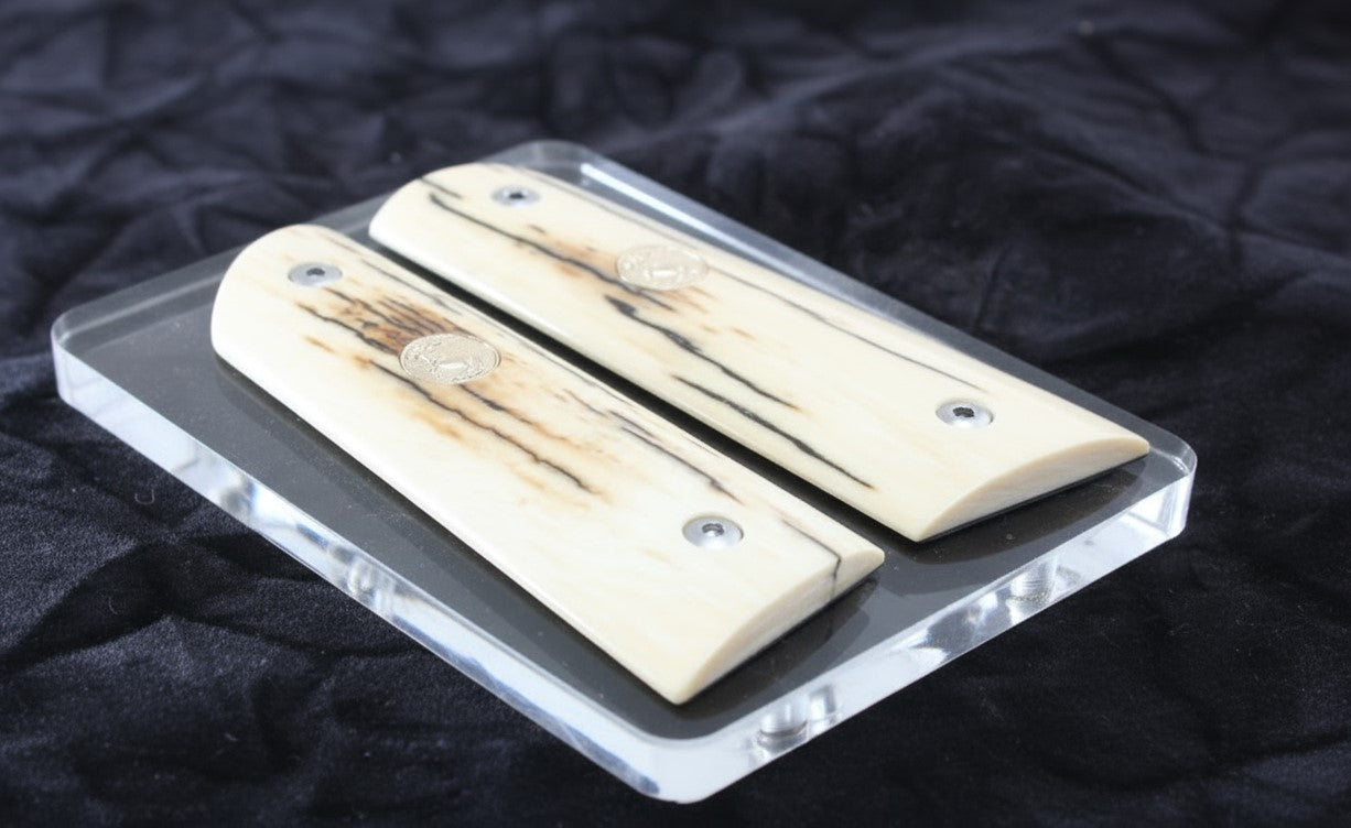 BARK MAMMOTH IVORY WITH COLT GOLD MEDALLIONS A-2810