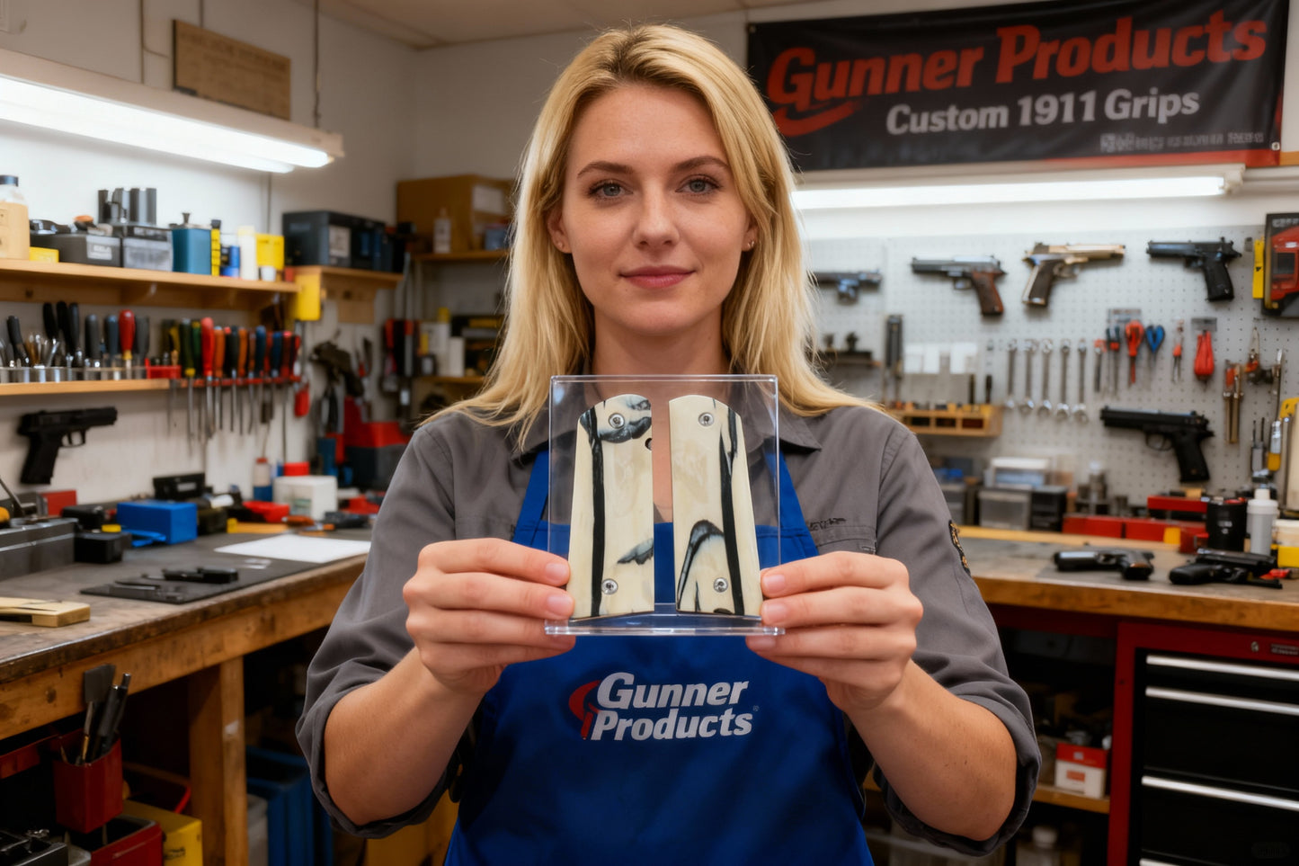 NEW! VERTICAL CUT MAMMOTH IVORY 1911 GRIPS A-2814