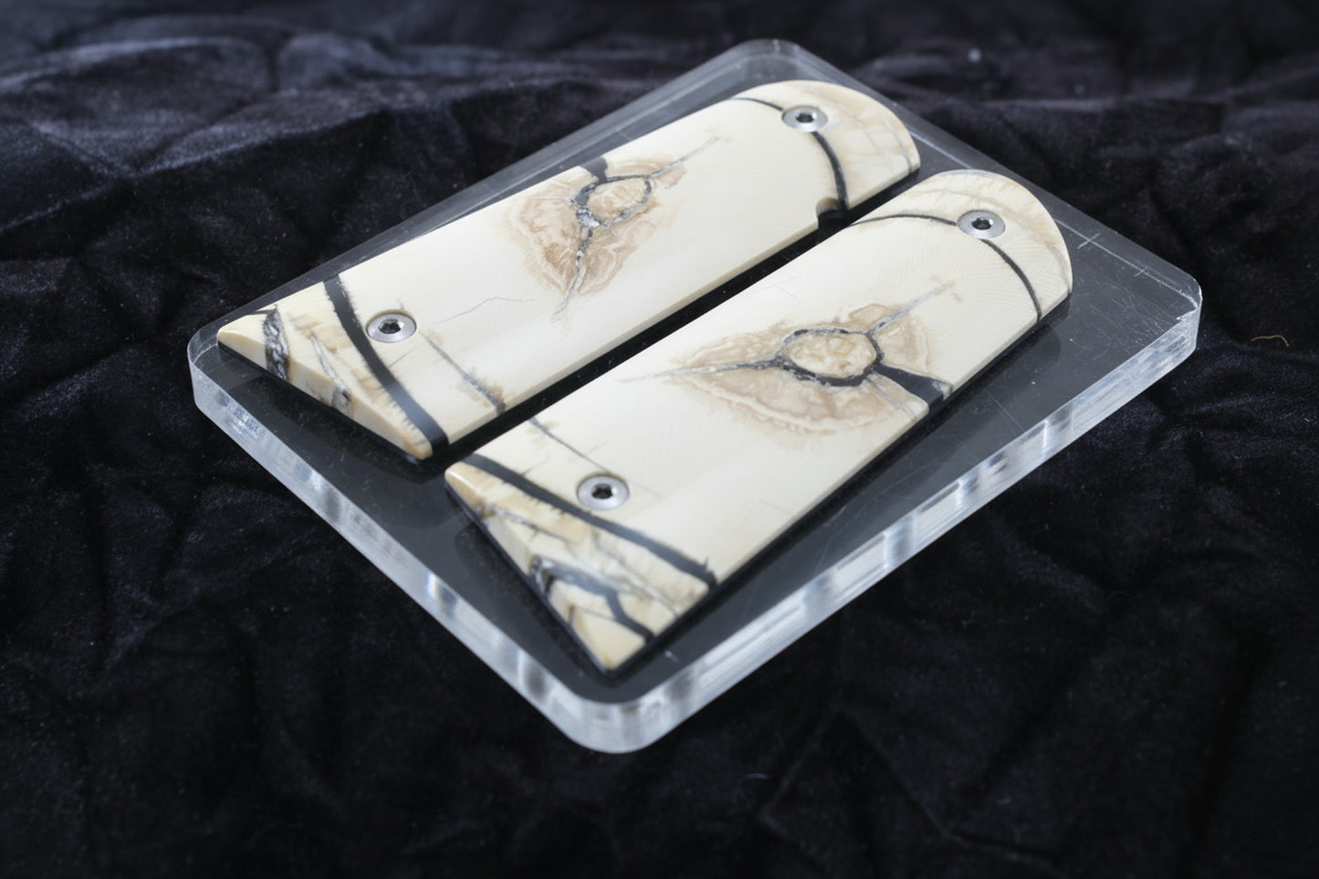 CROSSCUT MAMMOTH IVORY 1911 GRIPS A-2821