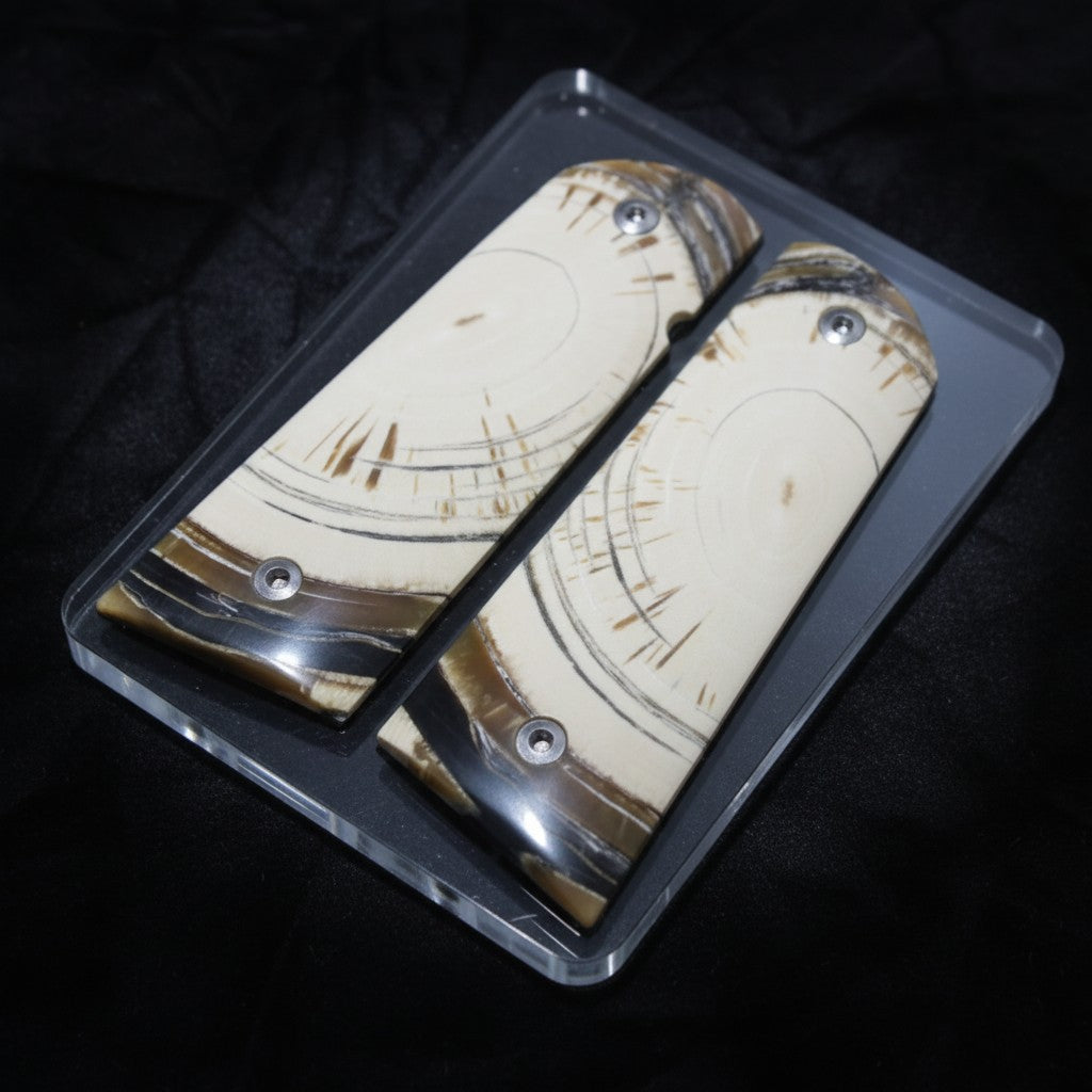 CROSSCUT MAMMOTH IVORY 1911 GRIPS A-2830