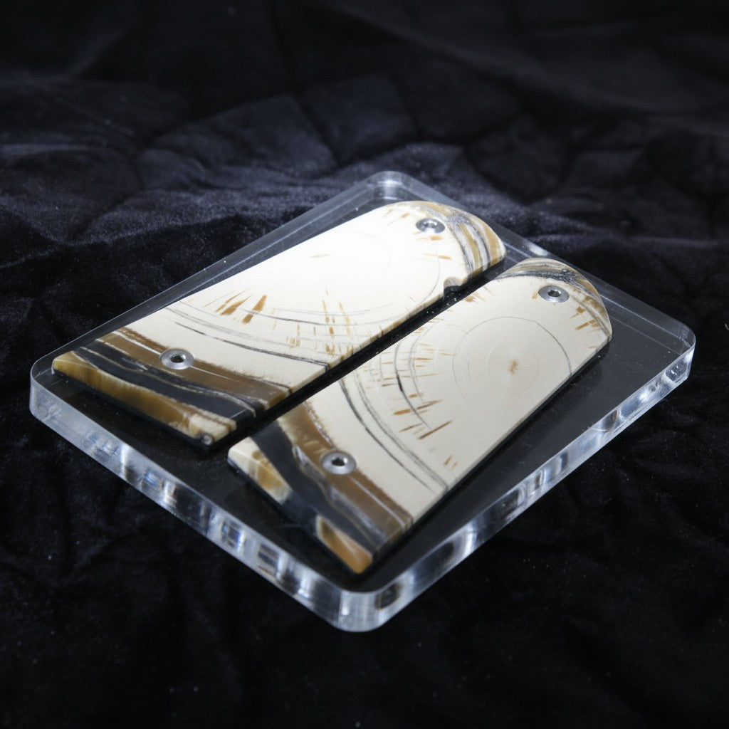 CROSSCUT MAMMOTH IVORY 1911 GRIPS A-2830
