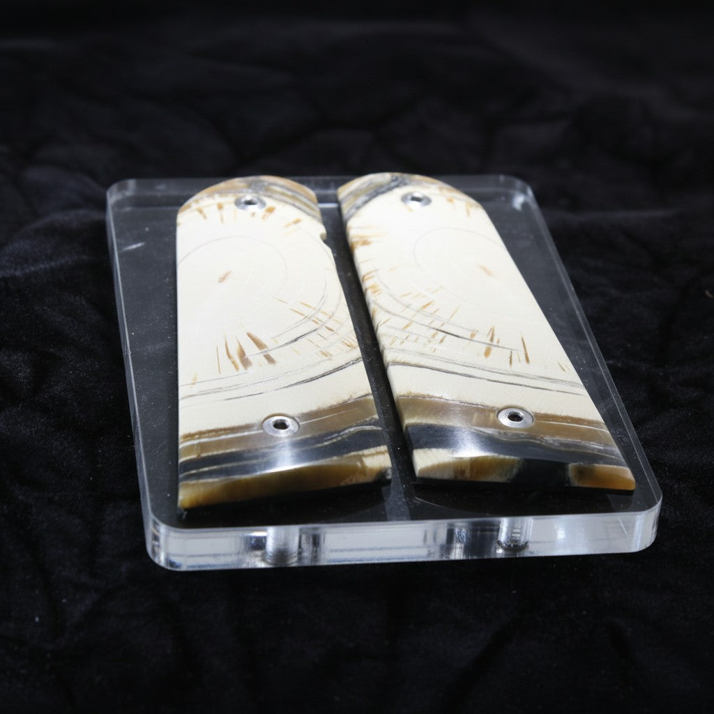 CROSSCUT MAMMOTH IVORY 1911 GRIPS A-2830