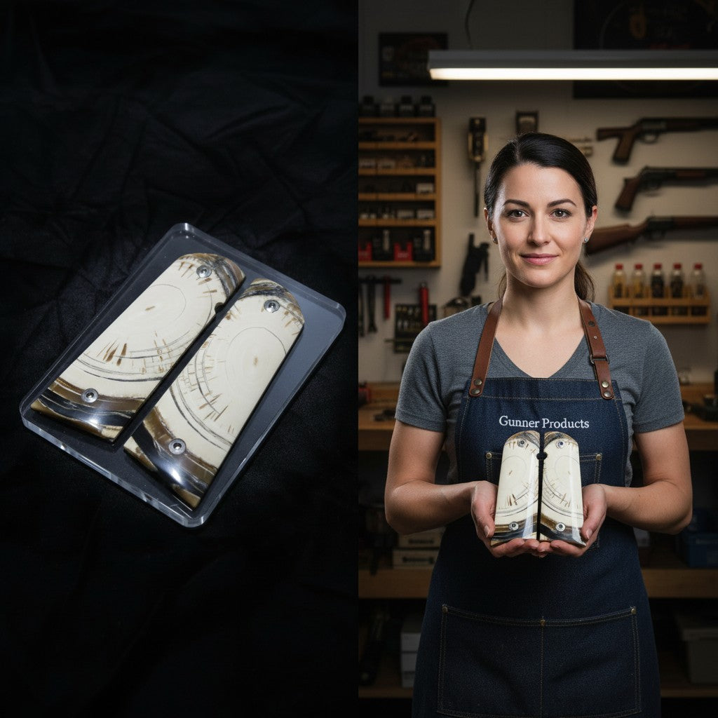 CROSSCUT MAMMOTH IVORY 1911 GRIPS A-2830