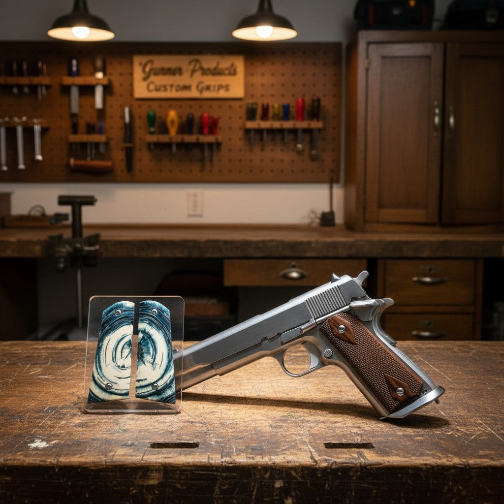 CROSSCUT MAMMOTH IVORY 1911 GRIPS A-2831