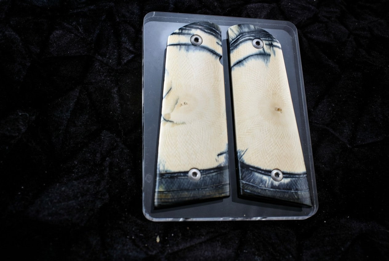 CROSSCUT MAMMOTH IVORY 1911 GRIPS A-2833