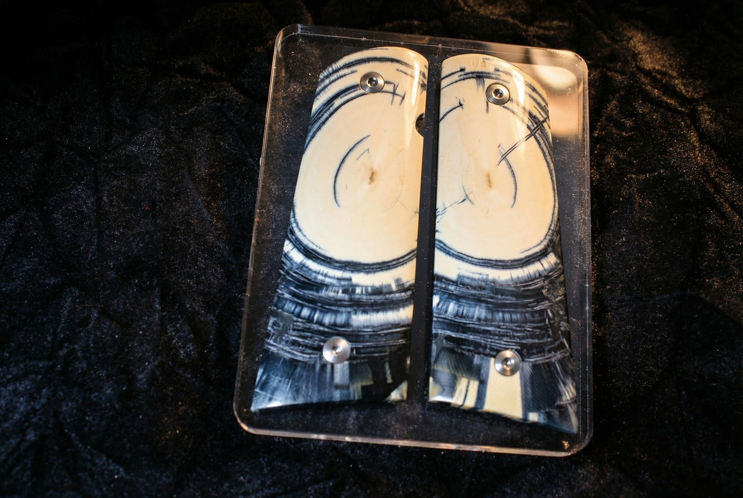 CROSSCUT MAMMOTH IVORY 1911 GRIPS A-2835