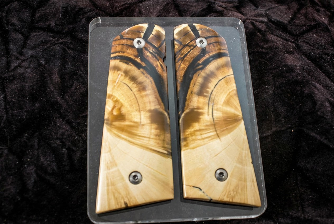 CROSSCUT MAMMOTH IVORY 1911 GRIPS A-2836