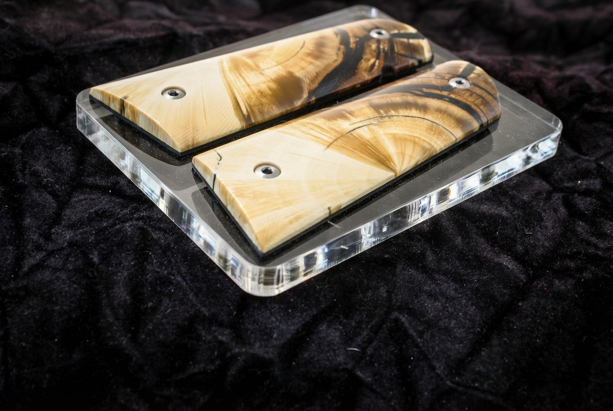 CROSSCUT MAMMOTH IVORY 1911 GRIPS A-2836