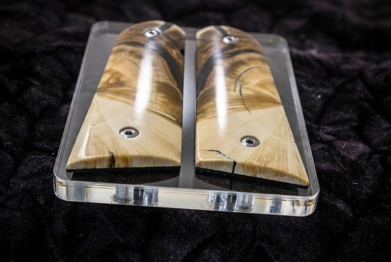 CROSSCUT MAMMOTH IVORY 1911 GRIPS A-2836