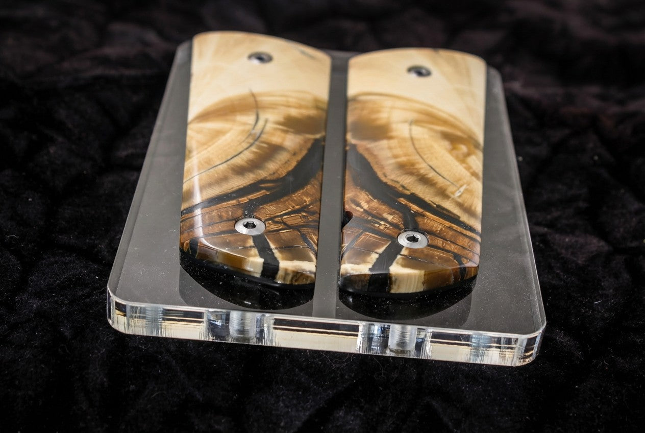 CROSSCUT MAMMOTH IVORY 1911 GRIPS A-2836