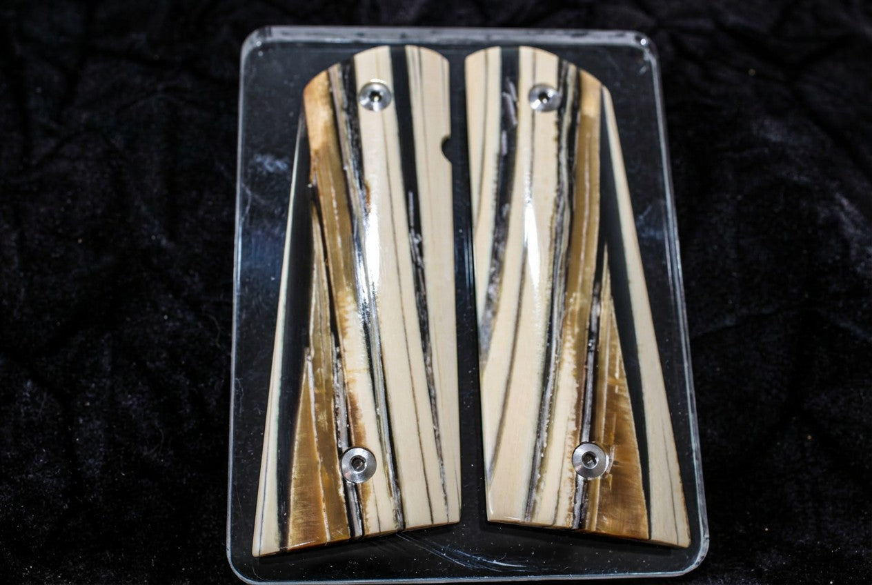NEW! VERTICAL CUT MAMMOTH IVORY 1911 GRIPS A-2839
