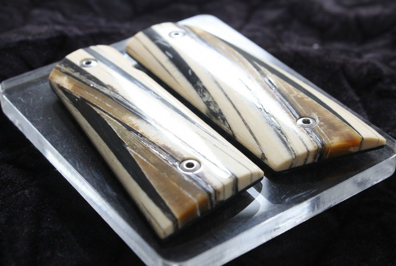NEW! VERTICAL CUT MAMMOTH IVORY 1911 GRIPS A-2839