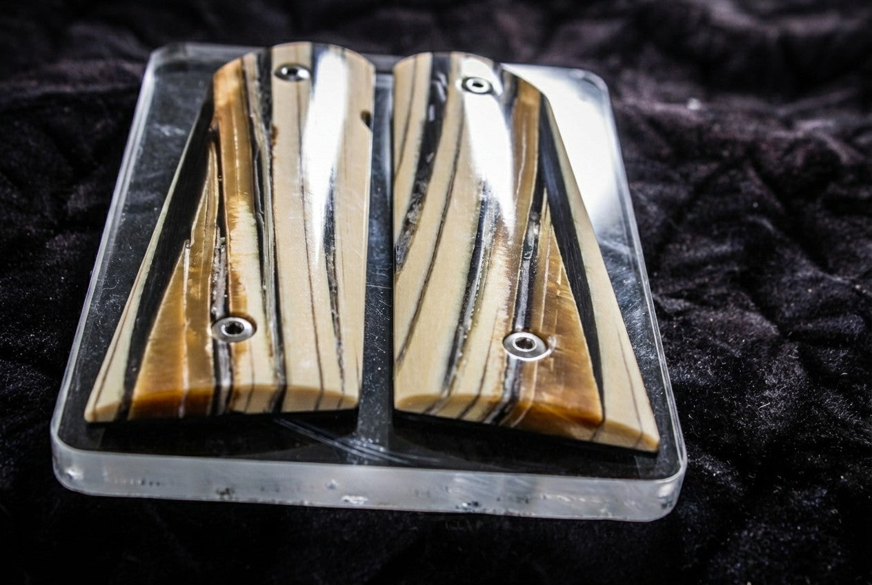 NEW! VERTICAL CUT MAMMOTH IVORY 1911 GRIPS A-2839