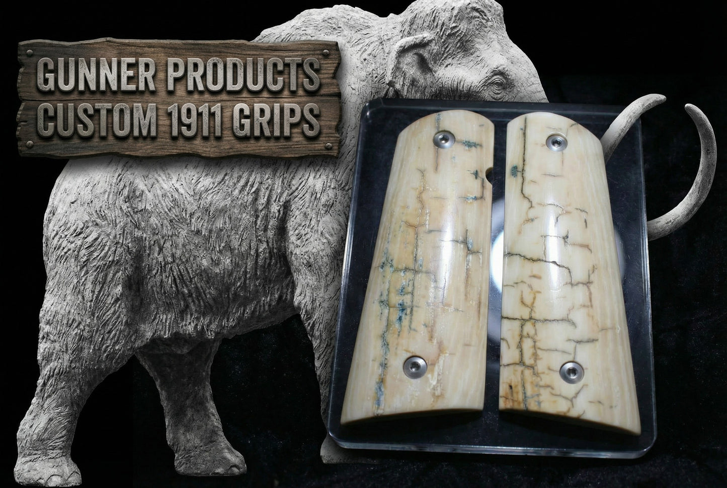 ICE CRACKLE MAMMOTH IVORY 1911 GRIPS A-2840