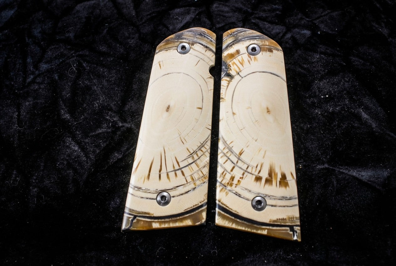 CROSSCUT MAMMOTH IVORY 1911 GRIPS A-2845