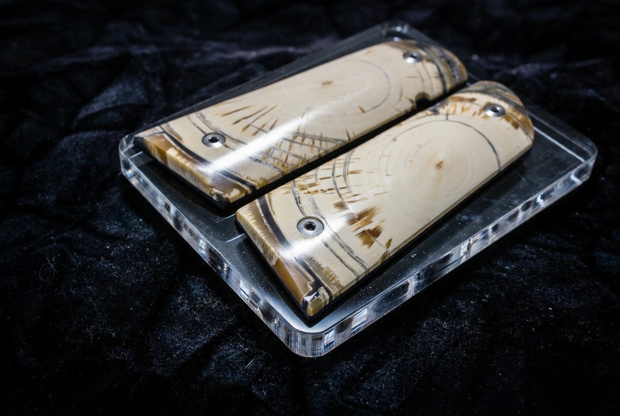CROSSCUT MAMMOTH IVORY 1911 GRIPS A-2845
