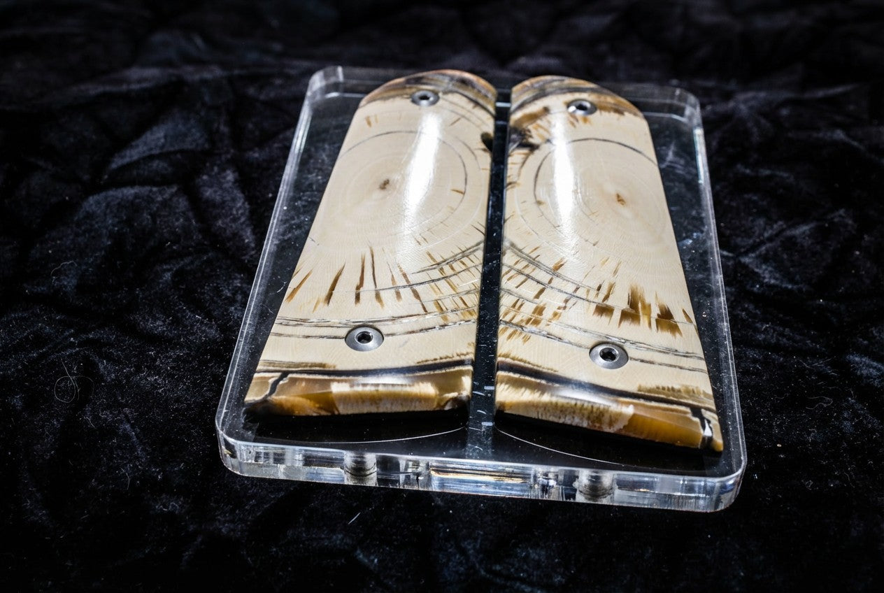 CROSSCUT MAMMOTH IVORY 1911 GRIPS A-2845