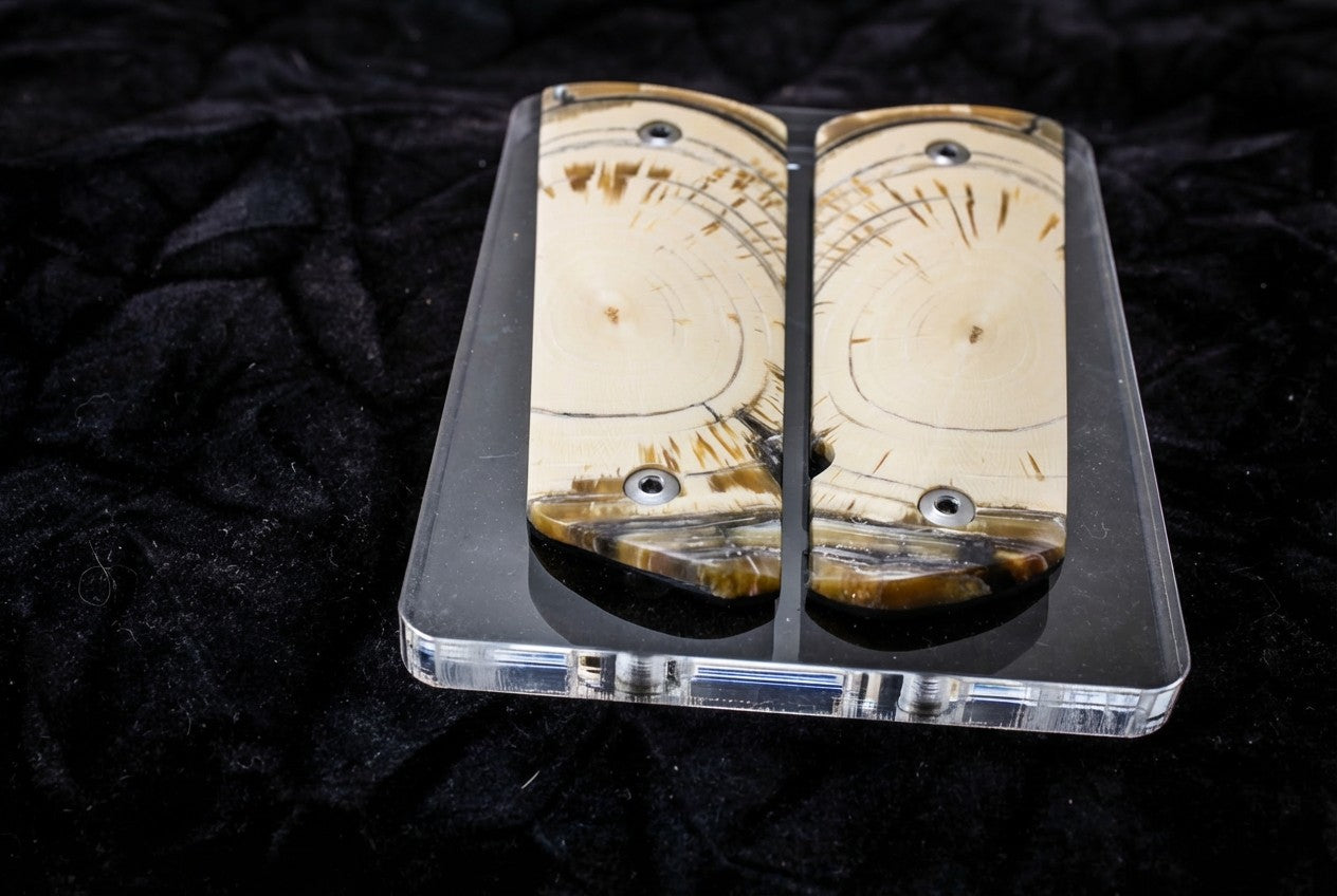 CROSSCUT MAMMOTH IVORY 1911 GRIPS A-2845