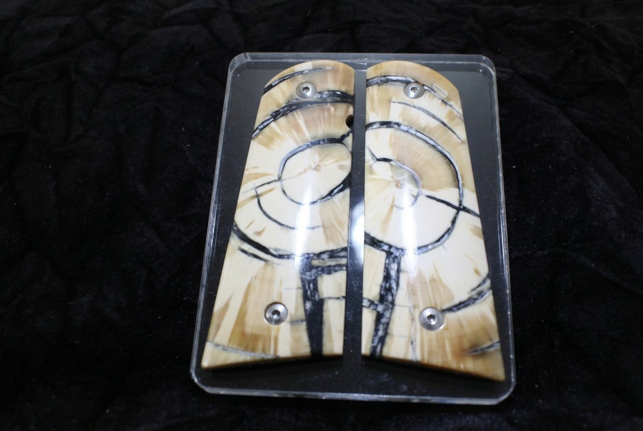 CROSSCUT MAMMOTH IVORY 1911 GRIPS A-2847