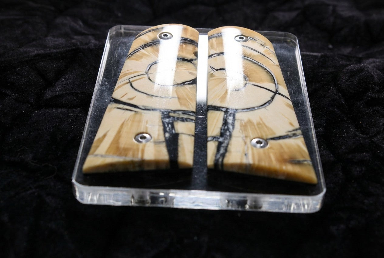 CROSSCUT MAMMOTH IVORY 1911 GRIPS A-2847